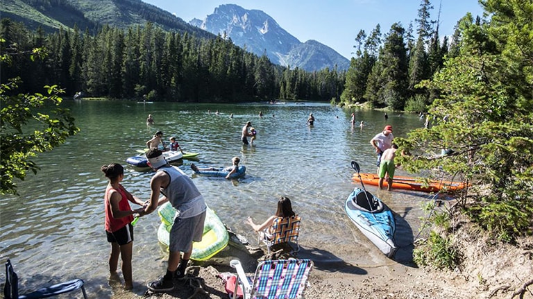 Swimming at String Lake - Photo Credit Ryan Dorgan / Jackson Hole News & Guide