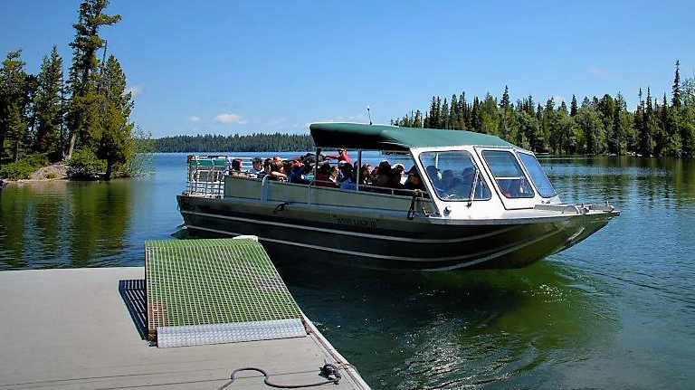 People on a boat on Jenny Lake