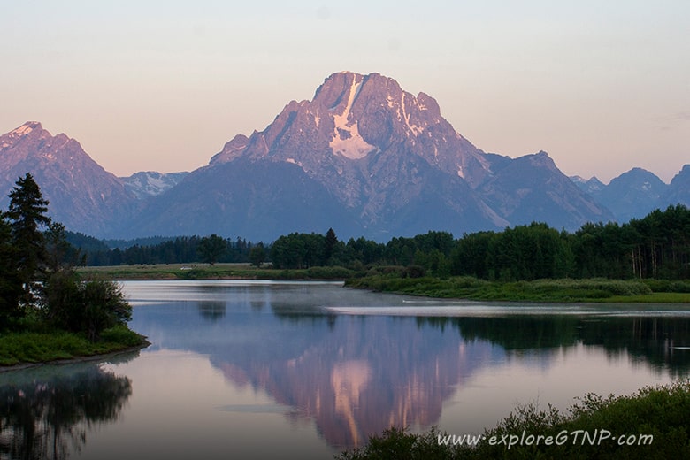 Grand Teton National Park Oxbow Bend with Mt Moran in background