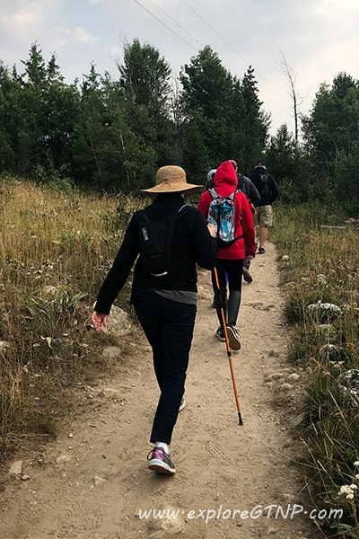 Hikers of all ages on the Taggart Lake Hiking Trail