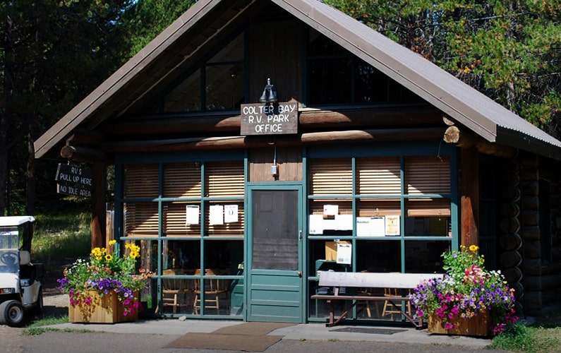 Front View of Colter Bay RV Park Registration Office