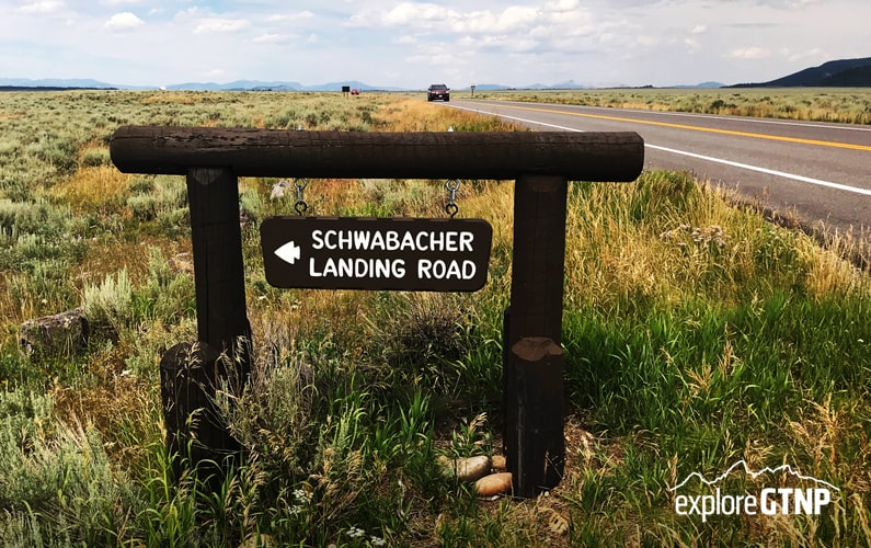 Grand Teton Schwabacher Landing Sign Post
