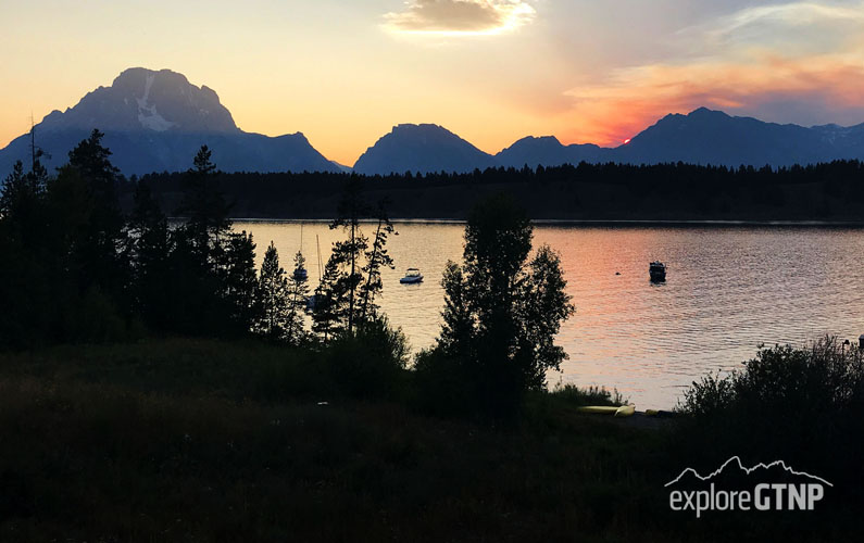 Sunset at Signal Mountain Lodge at Grand Teton National Park