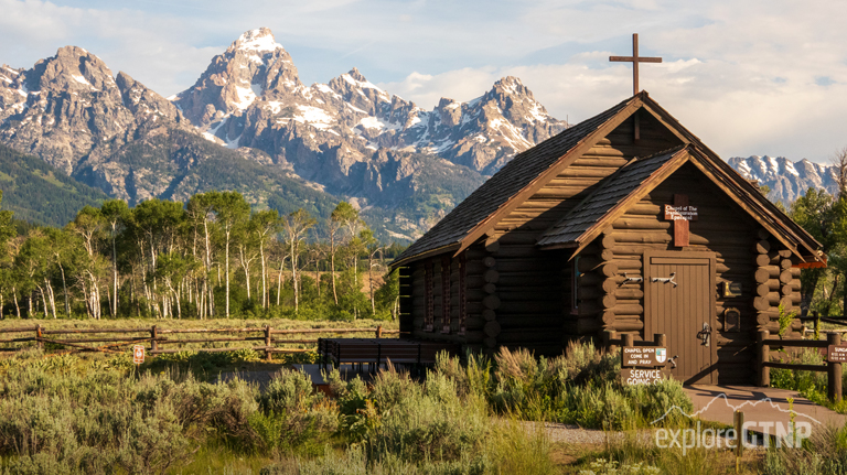 Grand Teton National Park Chapel of Transfiguration with Grand Teton in Background