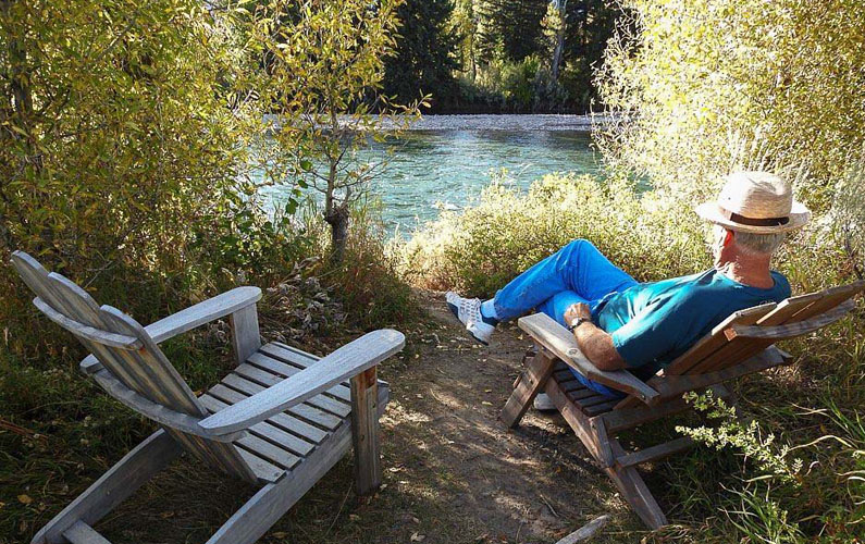 Grand Teton National Park - Chairs found by Snake River at Dornan's Spur Ranch Cabins