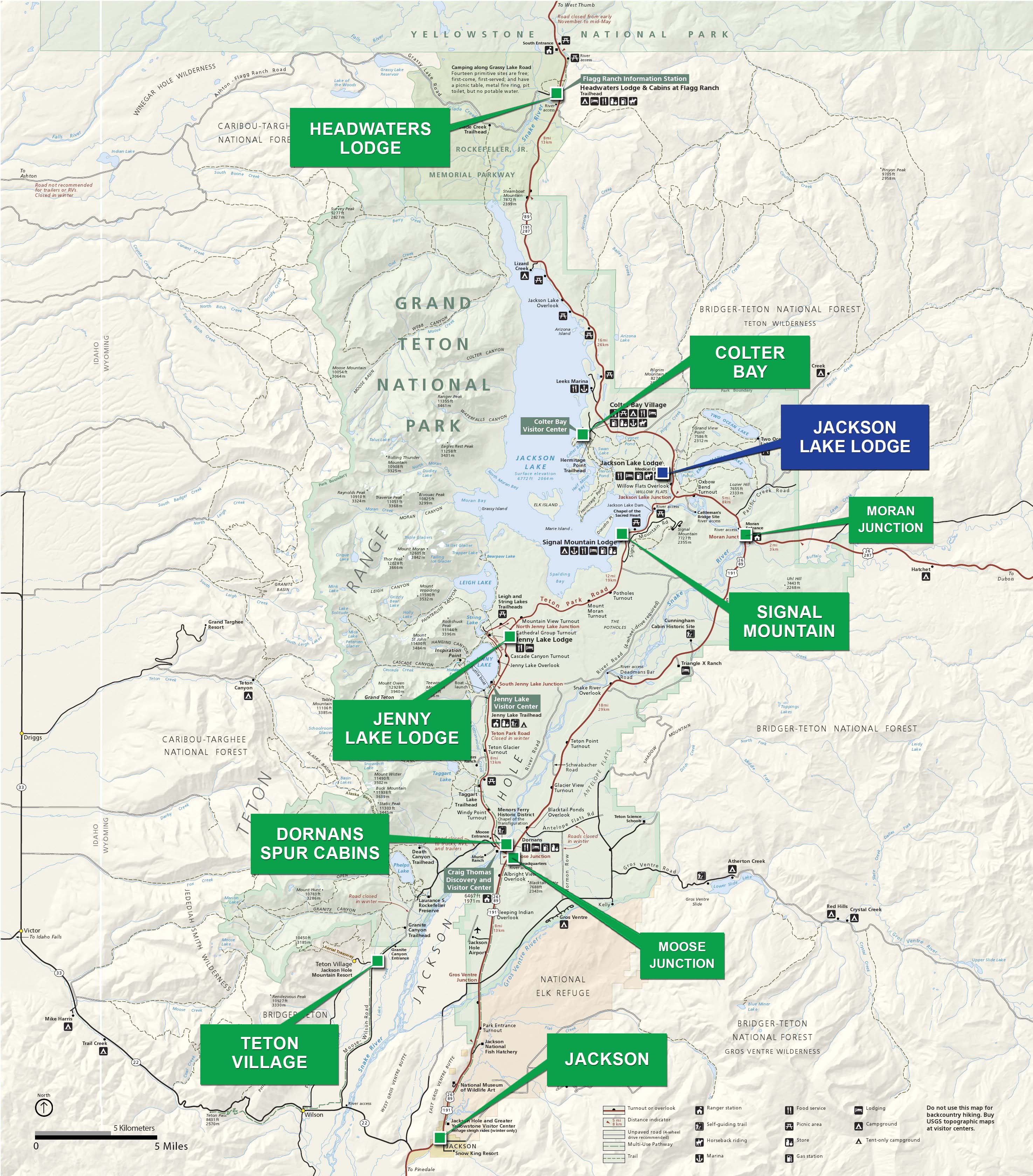 Jackson Lake Grand Teton National Park Map