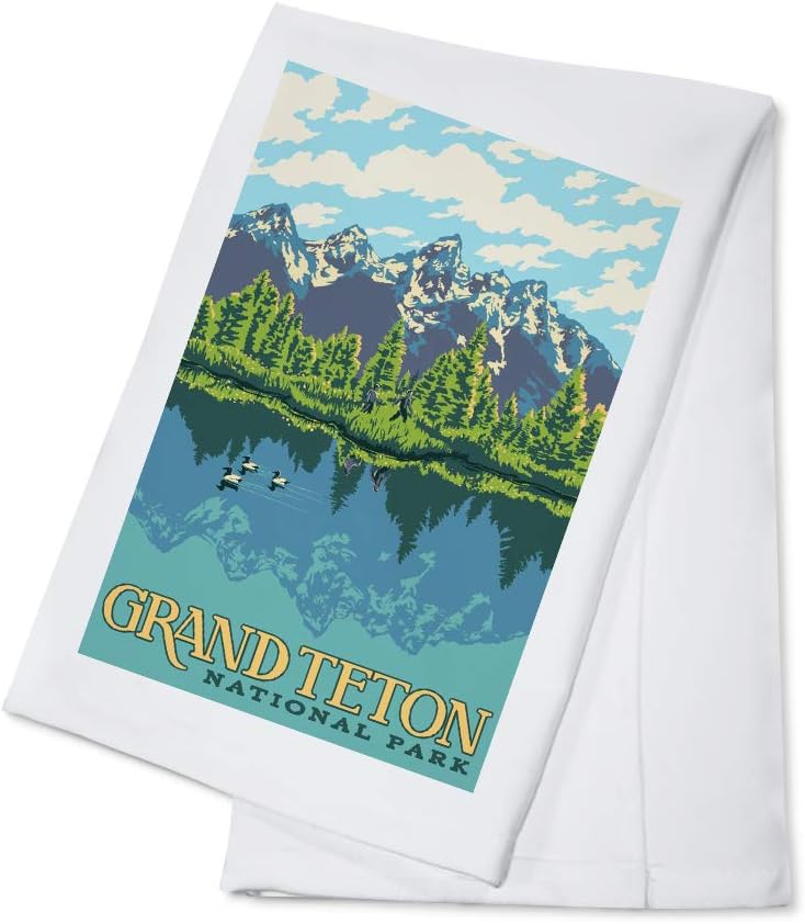 Tea Towel with Schwabacher Landing in Grand Teton