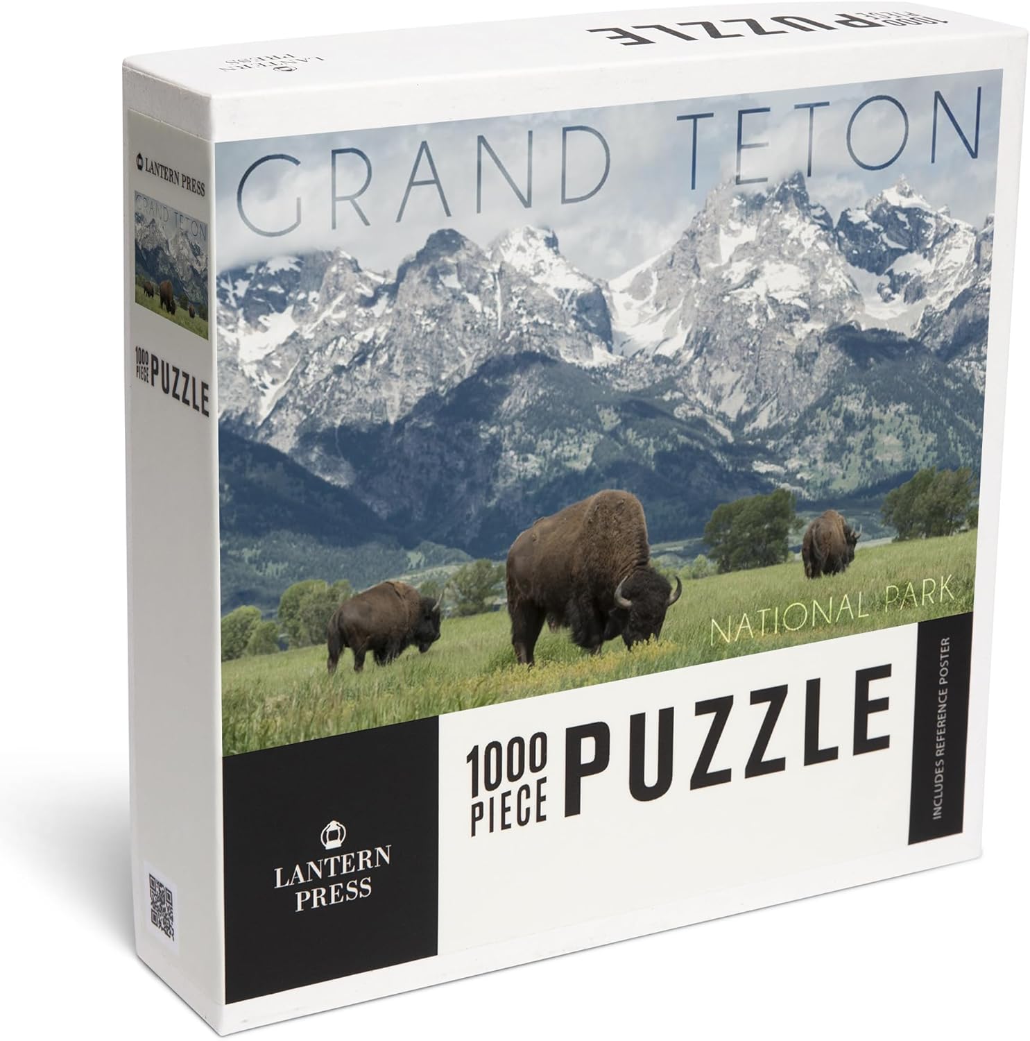 Jigsaw Puzzle Box with image of Tetons and Bison