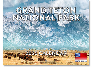 Wall Calendar for 2025 - Featuring the Tetons and Bison