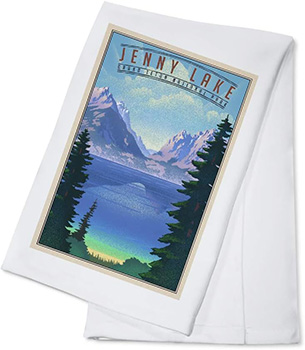 Tea Towel with Jenny Lake from Grand Teton National Park