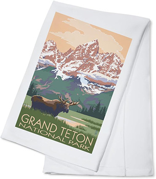 Tea Towel - Grand Teton with Moose