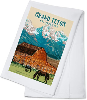 Tea Towel of Grand Teton National Park Moulton Barn