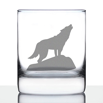 Whiskey Glass featuring a wolf